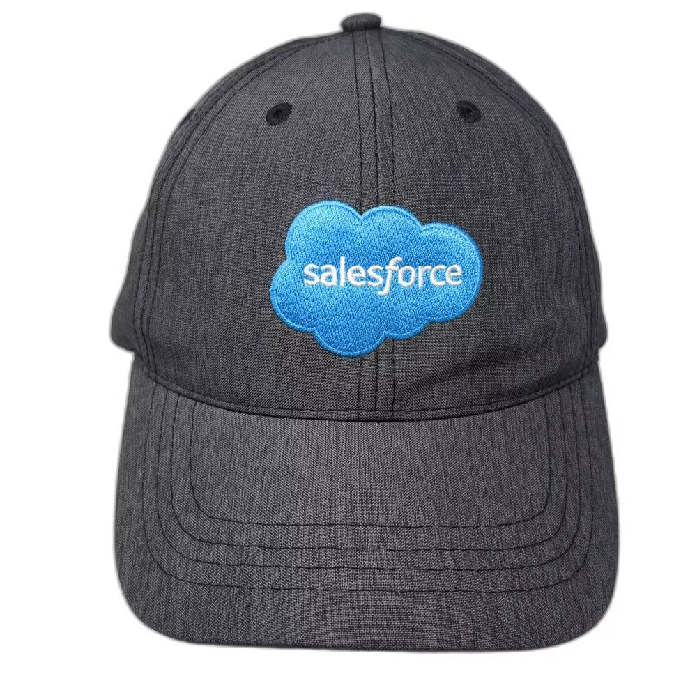 Quake City Caps Salesforce Gray Blue Baseball Cap OS Hat Slideback Embroidered